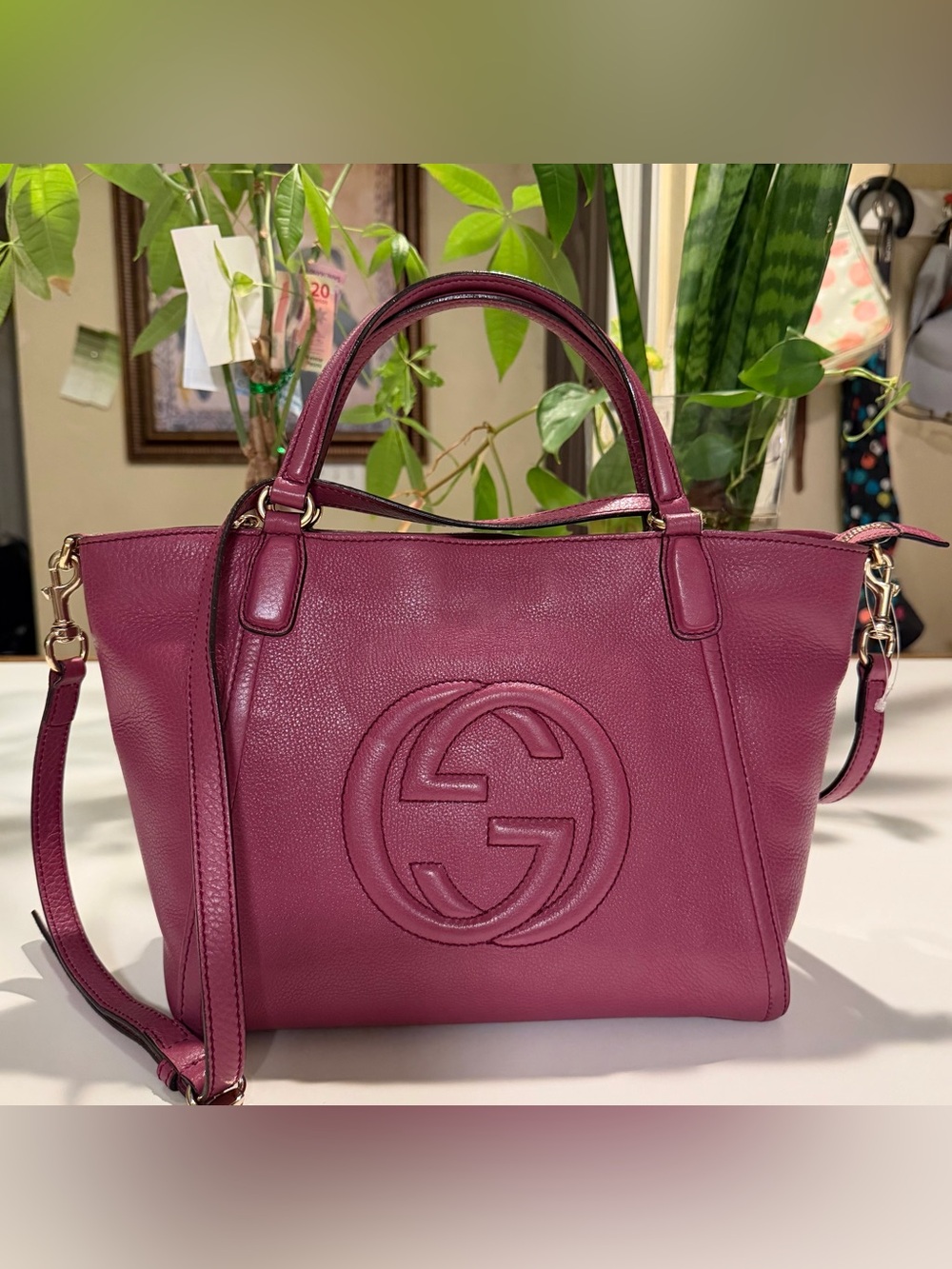 Gucci Berry Leather Soho Tote authentic excellent condition